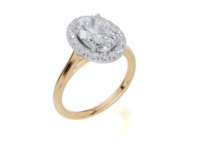 18ct Yellow Gold Oval Cut 2.34 Carat tw of Lab-Grown Diamond Ring