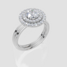 18ct White Gold Round Cut 1.15 Carat tw of Lab-Grown Diamond Ring and 18ct White Gold Lab-Grown Band