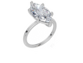18ct White Gold Marquise Cut 4.00 Carat of Lab-Grown Diamond Ring