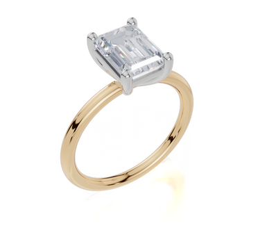 18ct Yellow Gold Emerald Cut 2.00 Carat of Lab-Grown Diamond Ring