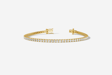 14CT Yellow Gold Round Cut 3.10 Carat tw of Lab Grown Diamonds Tennis Bracelet