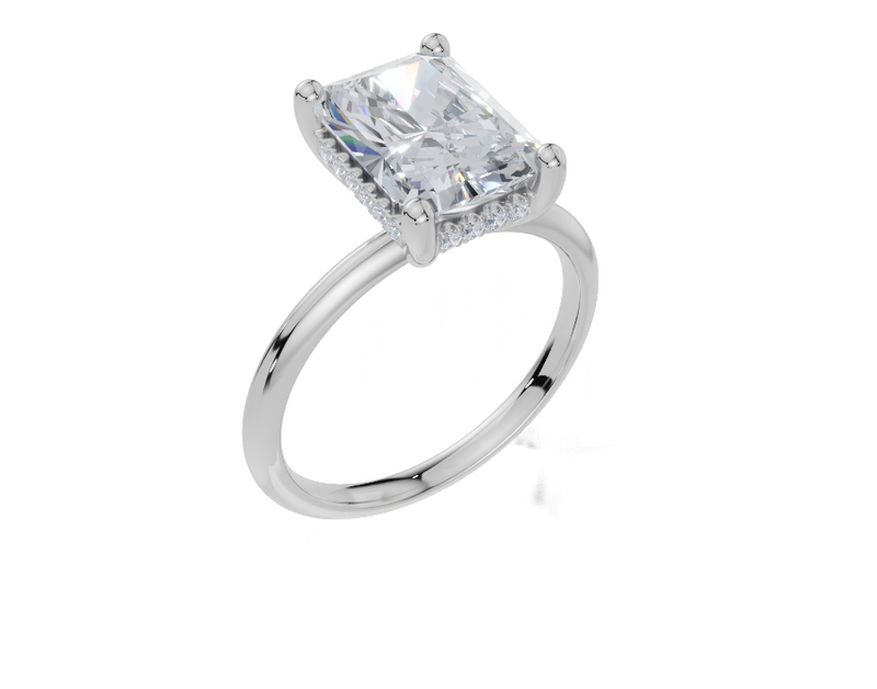 18ct White Gold Radiant Cut 3.10 Carat tw of Lab-Grown Diamond Ring