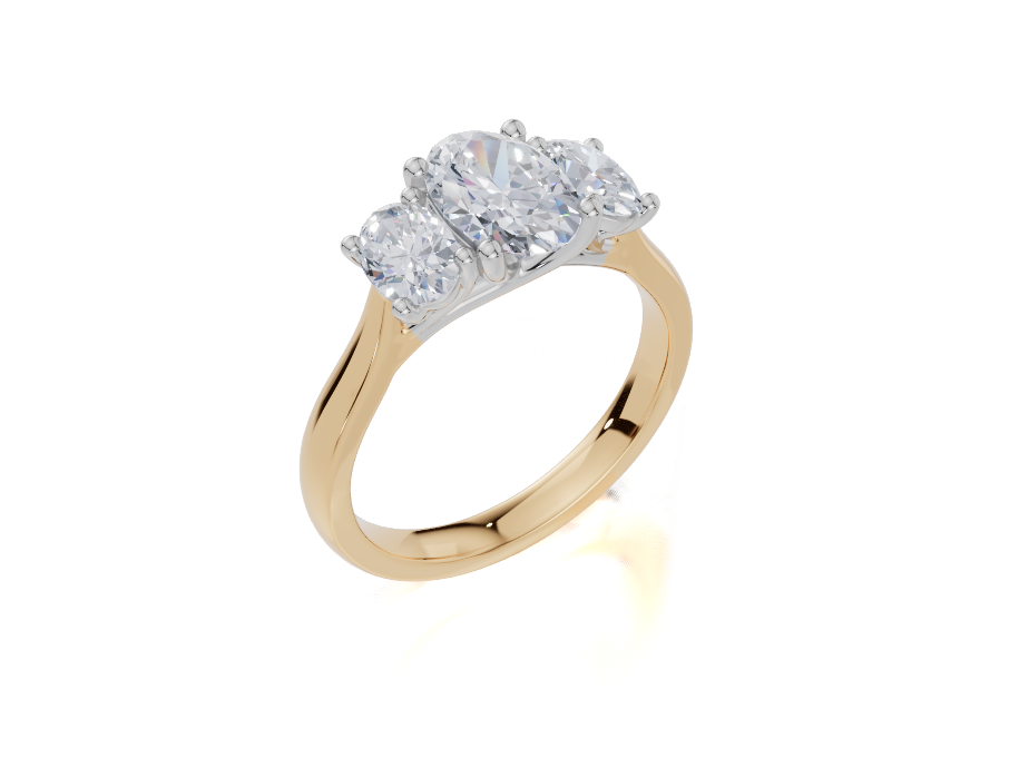 18ct Yellow Gold Oval Cut 1.66 Carat tw of Lab-Grown Diamond Ring