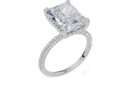 18ct White Gold Radiant Cut 4.42 Carat tw of Lab-Grown Diamond Ring