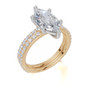18ct Yellow Gold Marquise Cut 2.33 Carat tw of Lab-Grown Diamond Ring and 18ct Yellow Gold 0.38 Carat tw of Lab-Grown  Diamond Band