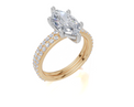 18ct Yellow Gold Marquise Cut 2.33 Carat tw of Lab-Grown Diamond Ring and 18ct Yellow Gold 0.38 Carat tw of Lab-Grown  Diamond Band