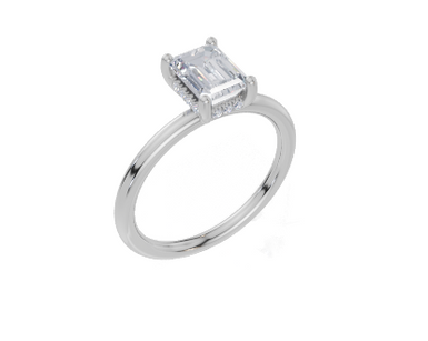 18ct White Gold Emerald Cut 1.05 Carat tw of  Diamond Ring