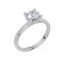 18ct White Gold Round Cut 1.38 Carat tw of Lab-Grown Diamond Ring