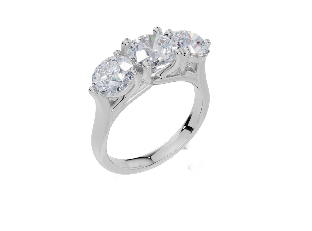 18ct White Gold Round Cut 2.50 Carat tw of Lab-Grown Diamond Ring