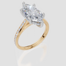 18ct Yellow Gold Marquise Cut 3.44 Carat tw of Lab-Grown Diamond Ring