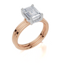 18ct Rose Gold Emerald Cut 2.08 Carat tw of Lab-Grown Diamond Ring and 18ct Rose Gold Lab-Grown Band