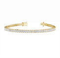 18CT Yellow Gold Emerald Cut 5.50 Carat tw of Lab Grown Diamonds Tennis Bracelet