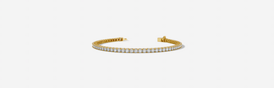 14Ct Yellow Gold Round Cut 1.00 Carat tw of Lab Grown Diamonds Tennis Bracelet