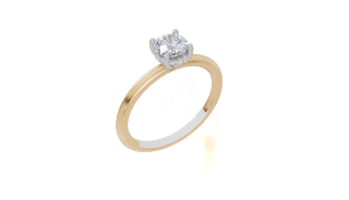 18ct White Gold Round Cut 0.55 Carat tw of Lab-Grown Diamond Ring
