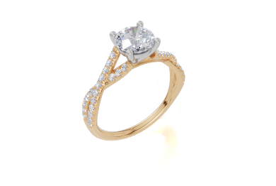 18ct Yellow Gold Round Cut 1.30 Carat tw of Lab-Grown Diamond Ring