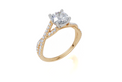 18ct Yellow Gold Round Cut 1.30 Carat tw of Lab-Grown Diamond Ring
