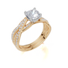 18ct Yellow Gold Cushion Cut 1.24 Carat tw of Lab-Grown Diamond Ring and 18ct Yellow Gold 0.20 Carat tw of Lab-Grown  Diamond Band