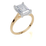 18ct Yellow Gold Emerald Cut 3.00 Carat of Lab-Grown Diamond Ring