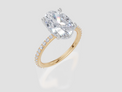 18ct Yellow Gold Oval Cut 3.42 Carat tw of Lab-Grown Diamond Ring