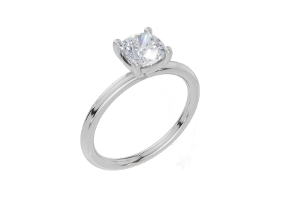 18ct White Gold Cushion Cut 1.00 Carat of Lab-Grown Diamond Ring