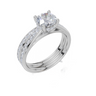 18ct White Gold Round Cut 1.39 Carat tw of Lab-Grown Diamond Ring and 18ct White Gold 0.34 Carat tw of Lab-Grown  Diamond Band