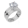 18ct White Gold Round Cut 2.09 Carat tw of  Diamond Ring and 18ct White Gold  Band