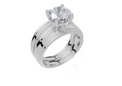18ct White Gold Round Cut 2.09 Carat tw of  Diamond Ring and 18ct White Gold  Band