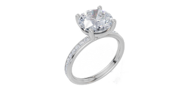 18ct White Gold Round Cut 3.33 Carat tw of  Diamond Ring