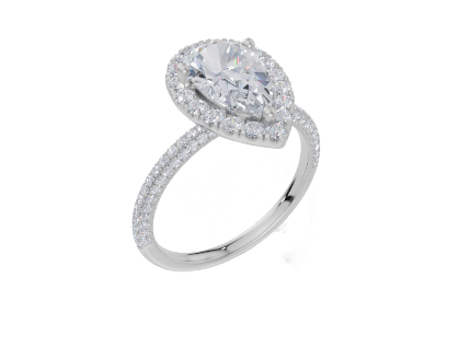 18ct White Gold Pear Cut 2.16 Carat tw of  Diamond Ring