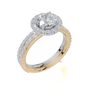 18ct Yellow Gold Round Cut 1.59 Carat tw of Lab-Grown Diamond Ring and 18ct White Gold 0.35 Carat tw of Lab-Grown  Diamond Band