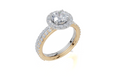 18ct Yellow Gold Round Cut 1.59 Carat tw of Lab-Grown Diamond Ring and 18ct White Gold 0.35 Carat tw of Lab-Grown  Diamond Band