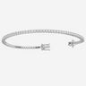9CT White Gold Round Cut 1.10 Carat tw of Lab Grown Diamonds Tennis Bracelet