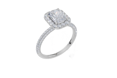18ct White Gold Radiant Cut 1.56 Carat tw of Lab-Grown Diamond Ring