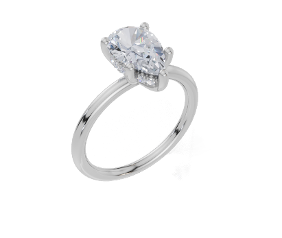 18ct White Gold Pear Cut 1.57 Carat tw of  Diamond Ring
