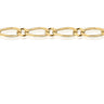 9ct Yellow Gold 25cm 1:1 Figaro Heart Charm Anklet