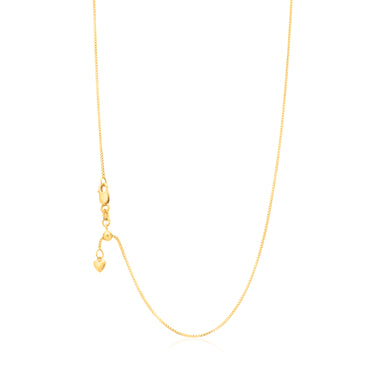 18ct Yellow Gold 45-50cm Box Slider Chain