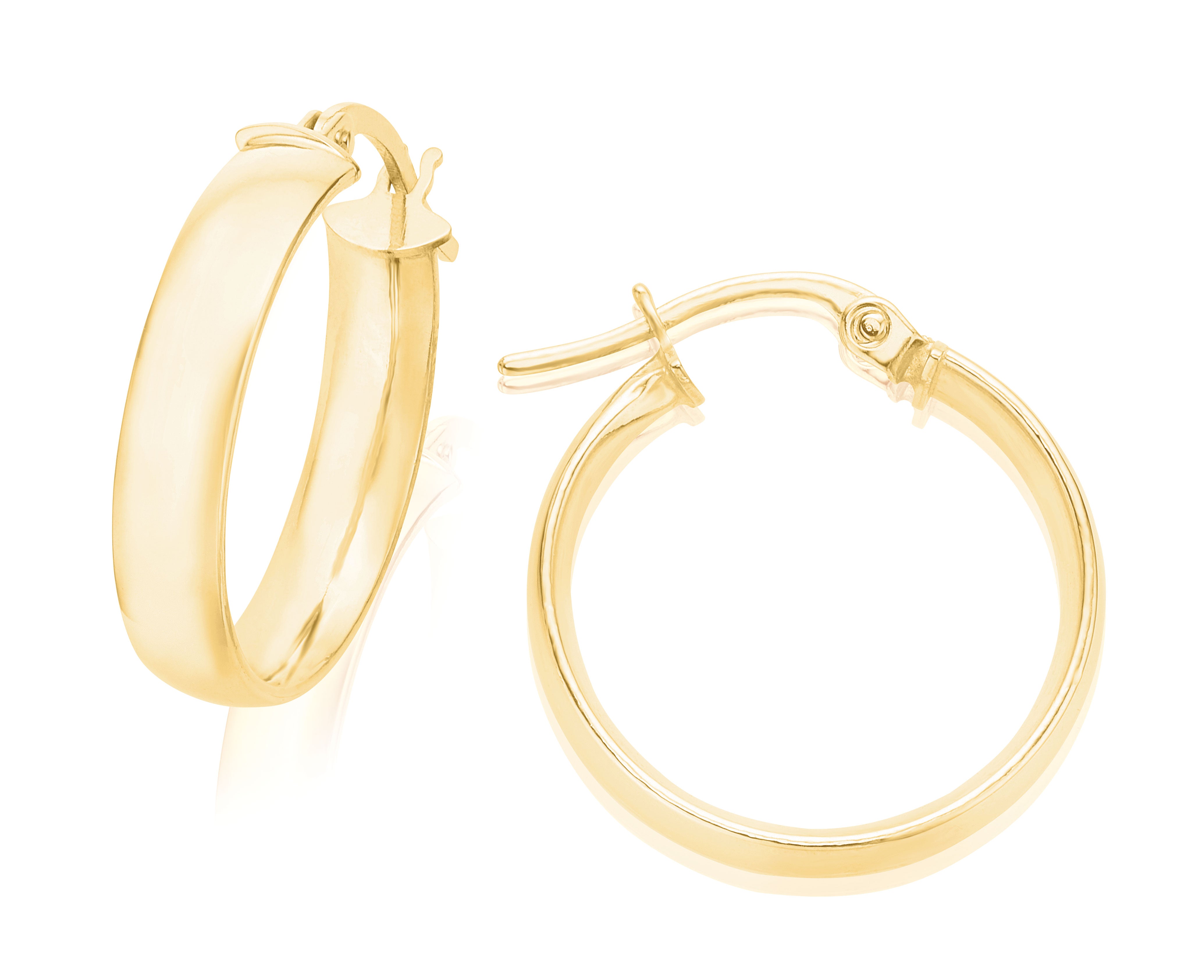 9ct ゴールド イヤリング 9ct Yellow Gold Round 18mm Hoop Earrings – $799.00 – Mazzucchelli's
