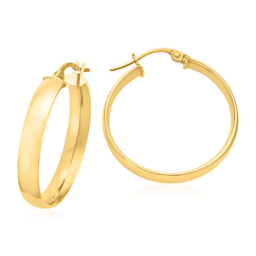 9ct Yellow Gold Round 23mm Hoop Earrings