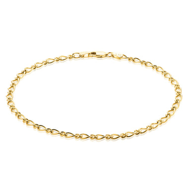 9ct Yellow Gold 25cm 1:1 Figaro Anklet