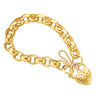 9ct Yellow Gold 19cm Round Belcher Filigree Padlock Bracelet