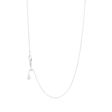 18ct White Gold 45-50cm Box Slider Chain