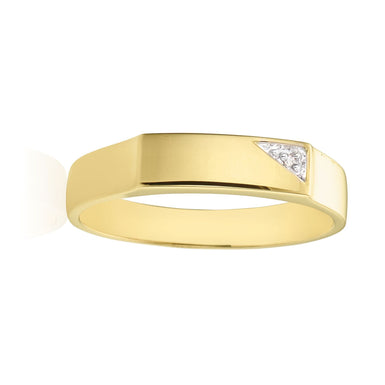 9ct Yellow Gold Round Cut Diaset Men's Ring