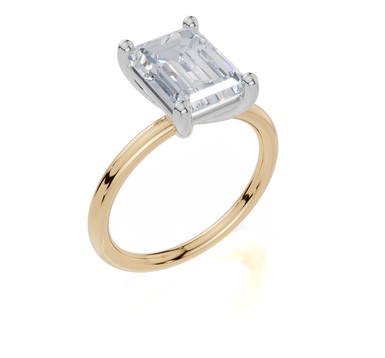 18ct Yellow Gold Emerald Cut 3.00 Carat of Lab-Grown Diamond Ring