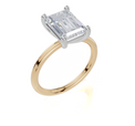 18ct Yellow Gold Emerald Cut 3.00 Carat of Lab-Grown Diamond Ring