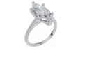 18ct White Gold Marquise Cut 3.43 Carat tw of Lab-Grown Diamond Ring