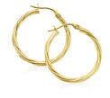 9ct Yellow Gold Round 20mm Twist Hoop Earrings