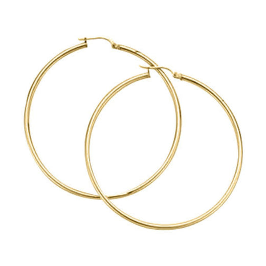 9ct Yellow Gold 45x2mm Polished Hoop Earrings