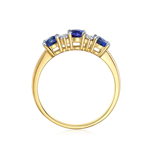 18ct Yellow Gold Oval Cut 5x4mm Natural Sapphire Ring