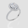 18ct White Gold Oval Cut 2.66 Carat tw of Lab-Grown Diamond Ring