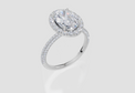 18ct White Gold Oval Cut 2.66 Carat tw of Lab-Grown Diamond Ring